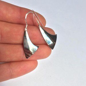 Sterling Silver Mirror Sail boat Earrings